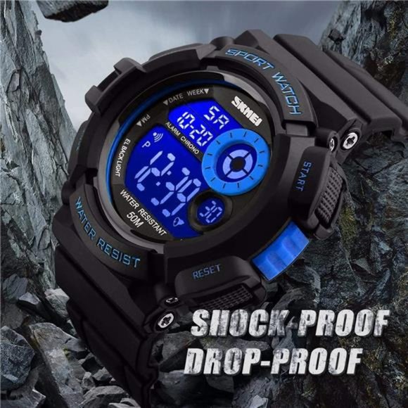 Mens Sport Running Watch, Digital Electronic 50M Waterproof Military Army Sports - Picture 4 of 6